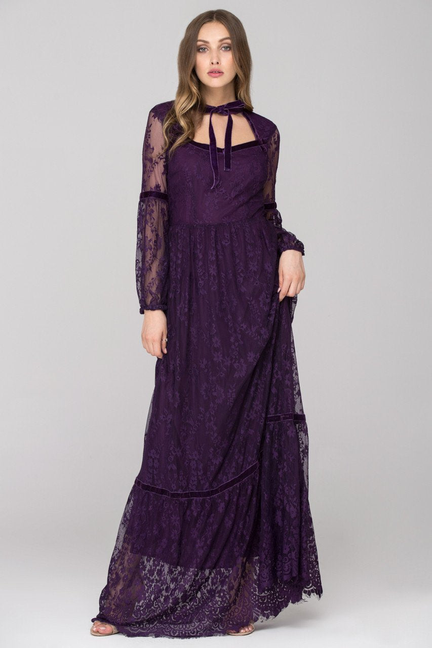 Lady Violet Lace Maxi Dress - ownthelooks-Development