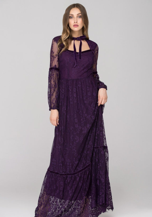 Lady Violet Lace Maxi Dress - ownthelooks-Development