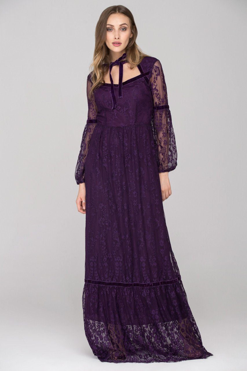 Lady Violet Lace Maxi Dress - ownthelooks-Development