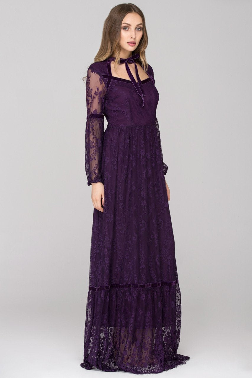 Lady Violet Lace Maxi Dress - ownthelooks-Development