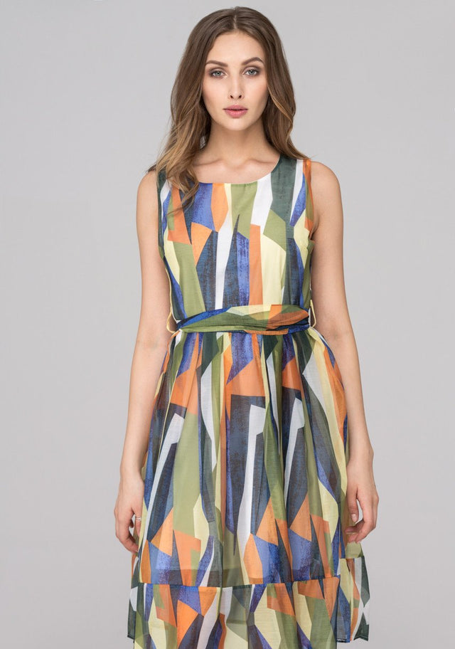 Mosaic Sheer Midi Dress - ownthelooks-Development