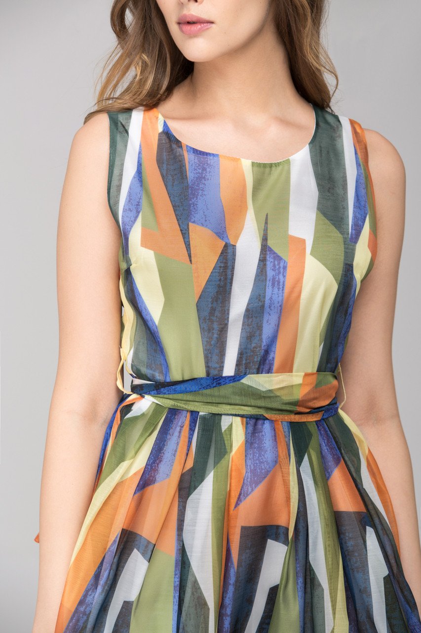 Mosaic Sheer Midi Dress - ownthelooks-Development