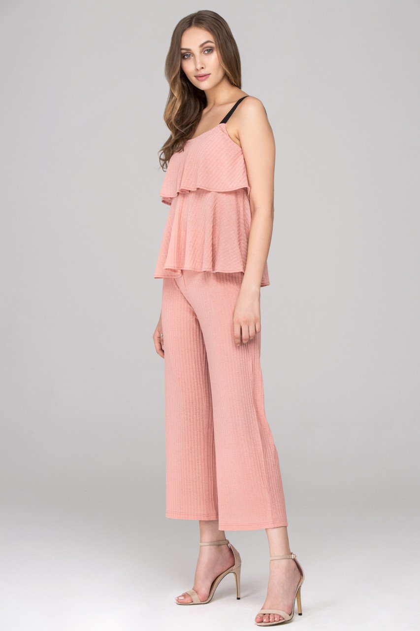 Soft Peach Black Strap Bandeau Co-ord - ownthelooks-Development