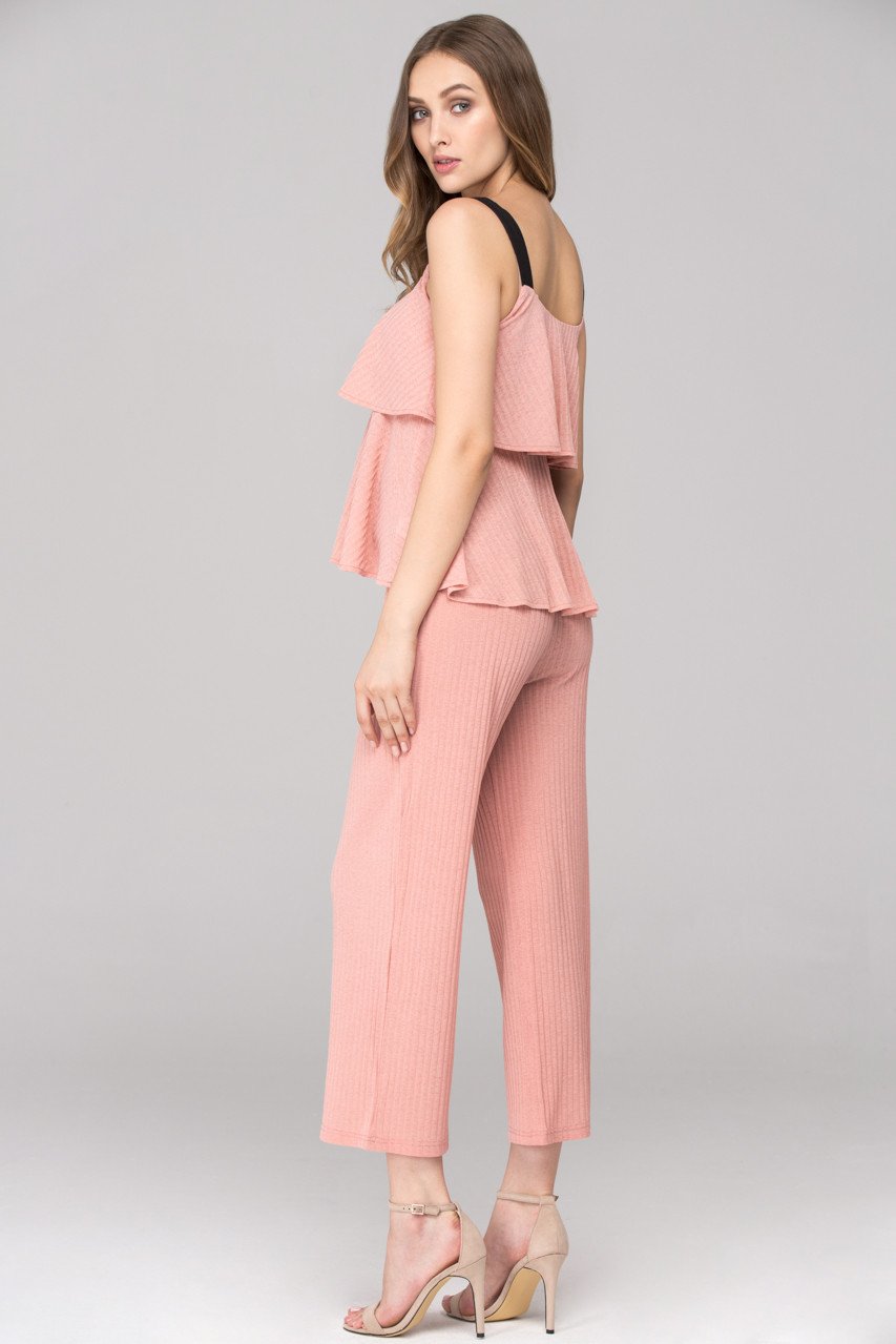 Soft Peach Black Strap Bandeau Co-ord - ownthelooks-Development