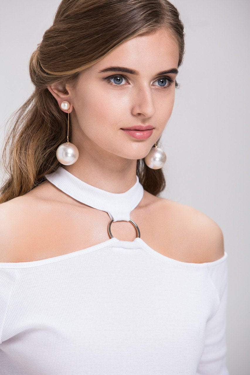 Fatima Almomen - Pearl Drop Earrings - ownthelooks-Development