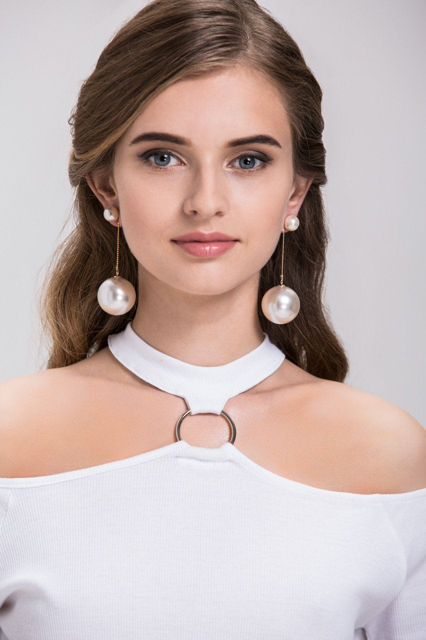 Fatima Almomen - Pearl Drop Earrings - ownthelooks-Development