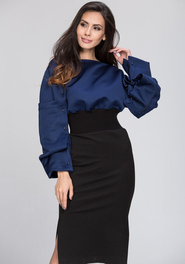 The Real Fouz - Puff Sleeve Color Block Dress - ownthelooks-Development