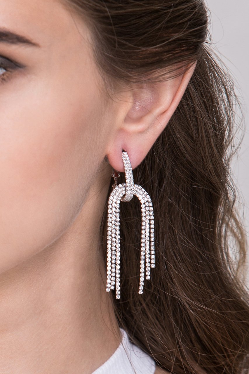 Diamond Knot Dangling Earrings - ownthelooks-Development