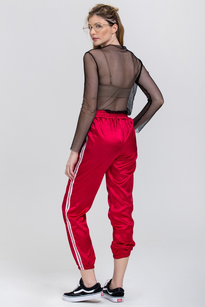 Rania Fawaz - Red Silk Jog pants - ownthelooks-Development