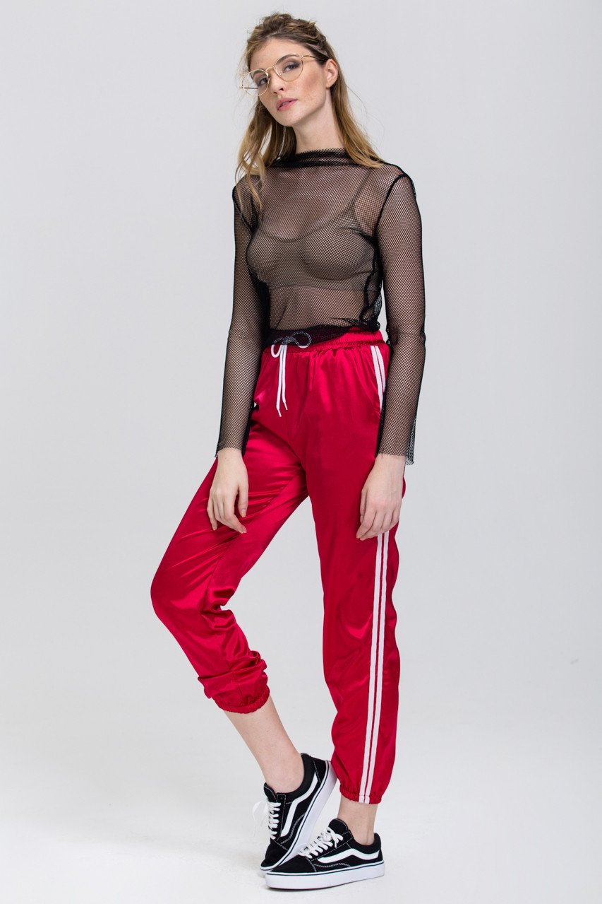 Rania Fawaz - Red Silk Jog pants - ownthelooks-Development