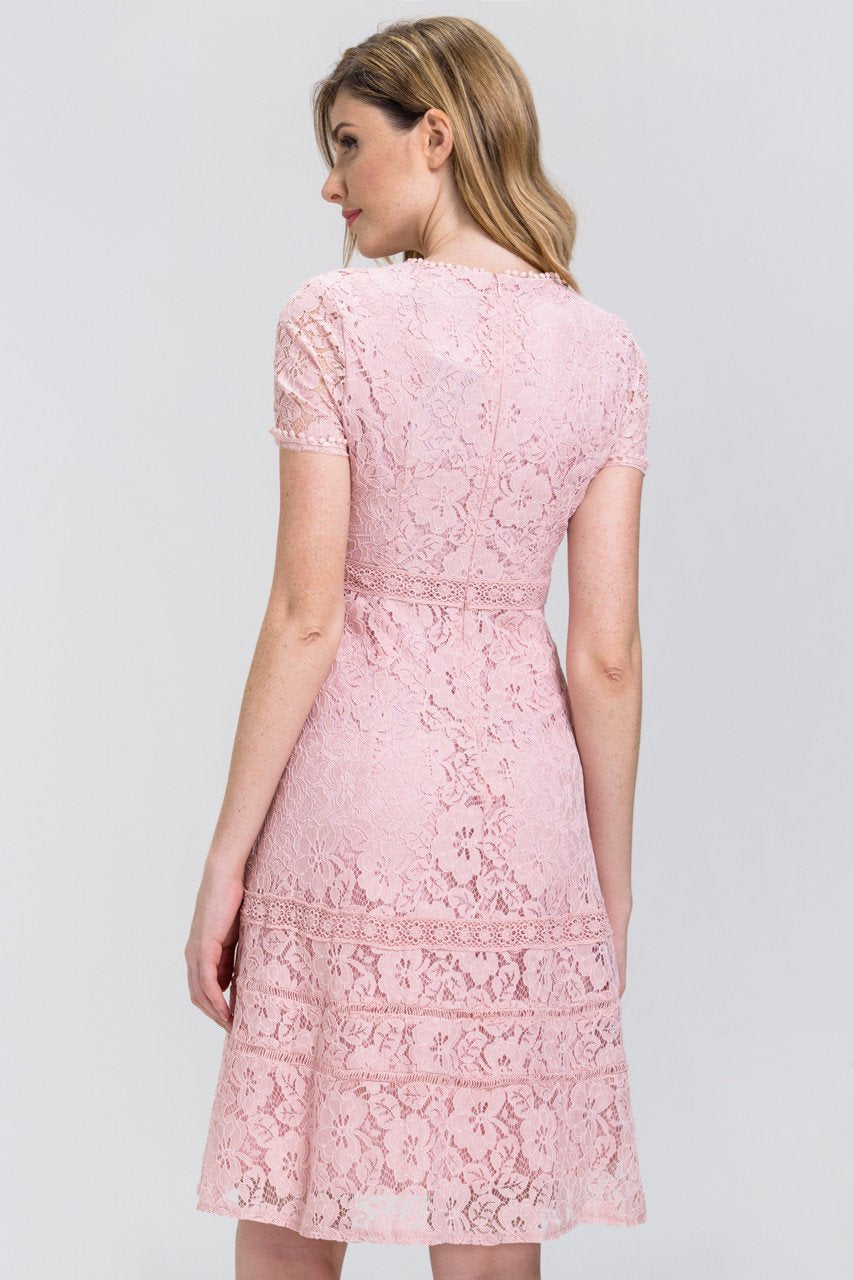 Rose Pink Lace Midi Dress - ownthelooks-Development