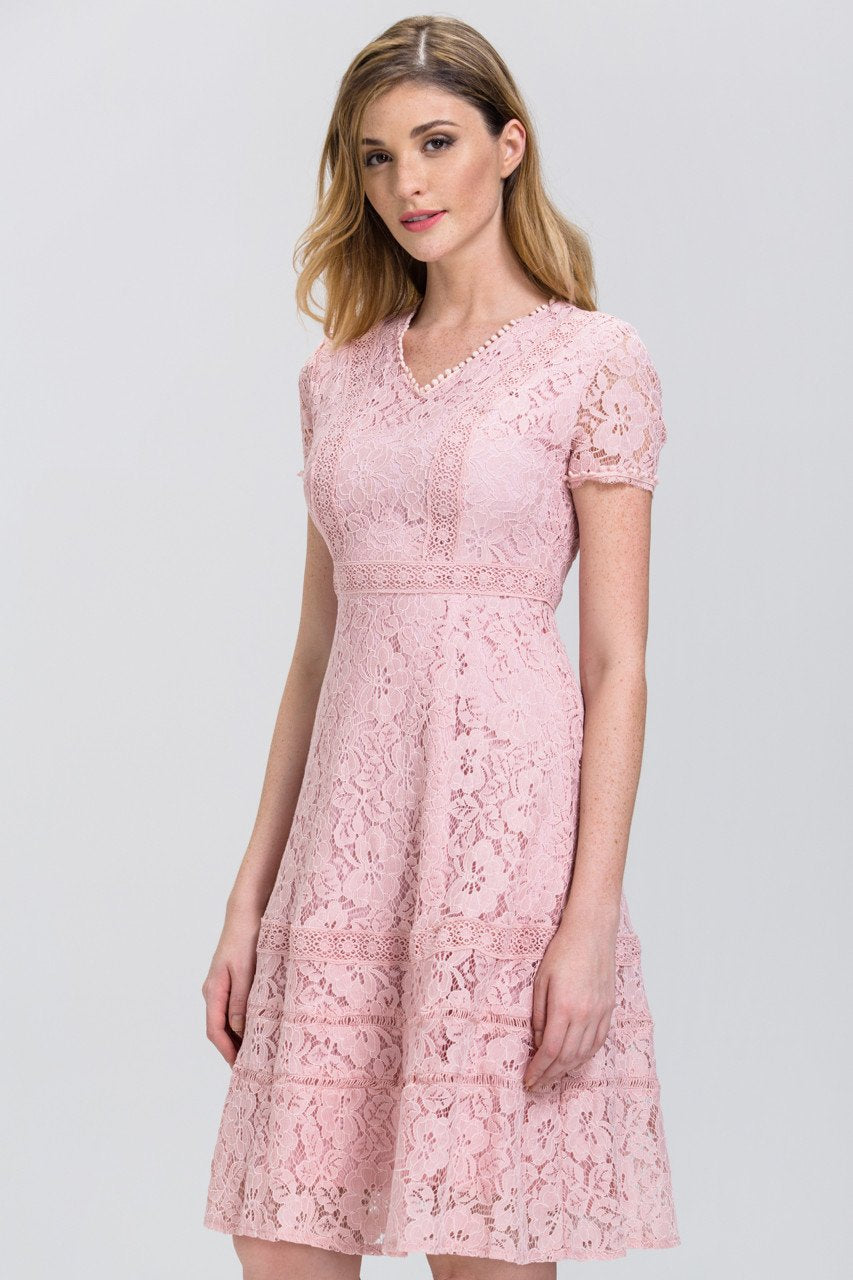 Rose Pink Lace Midi Dress - ownthelooks-Development