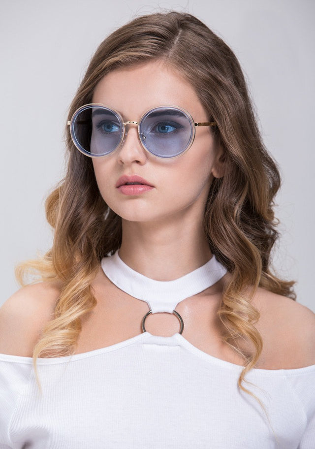 Sky Blue Round Sunglasses - ownthelooks-Development