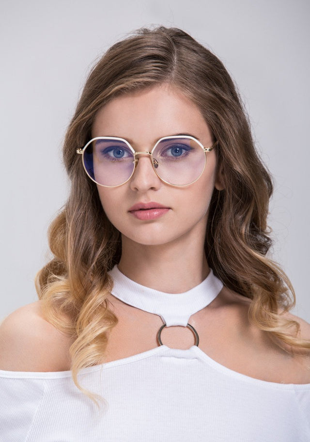 Fatima Almomen - White Top Nerdy Eyeglasses - ownthelooks-Development