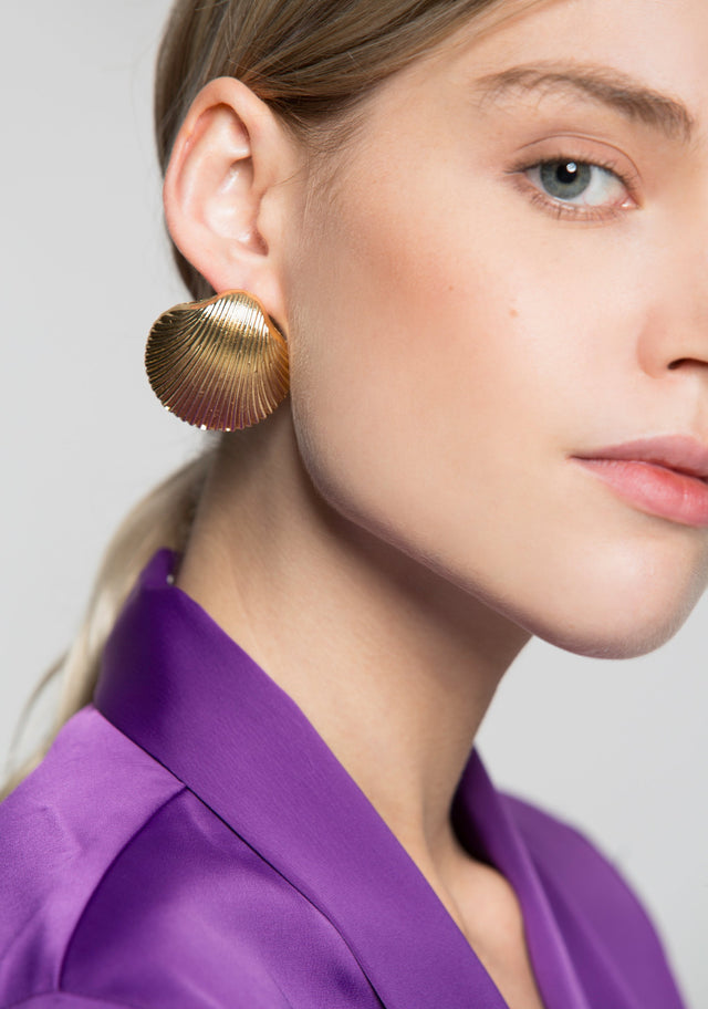 Gold Shell Earrings - ownthelooks-Development