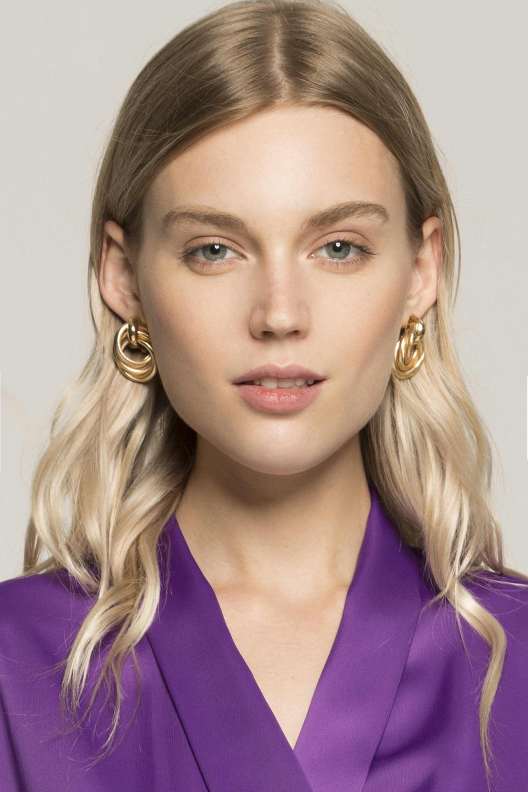 Gold Solid Concentric Circles Hoop Earrings - ownthelooks-Development