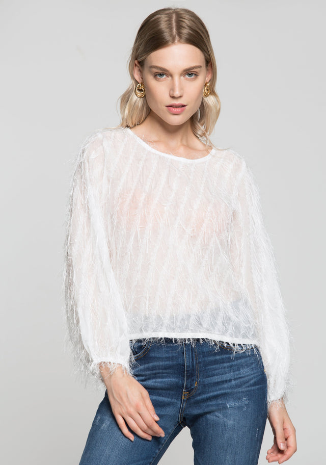 White Sheer Fluff Top - ownthelooks-Development