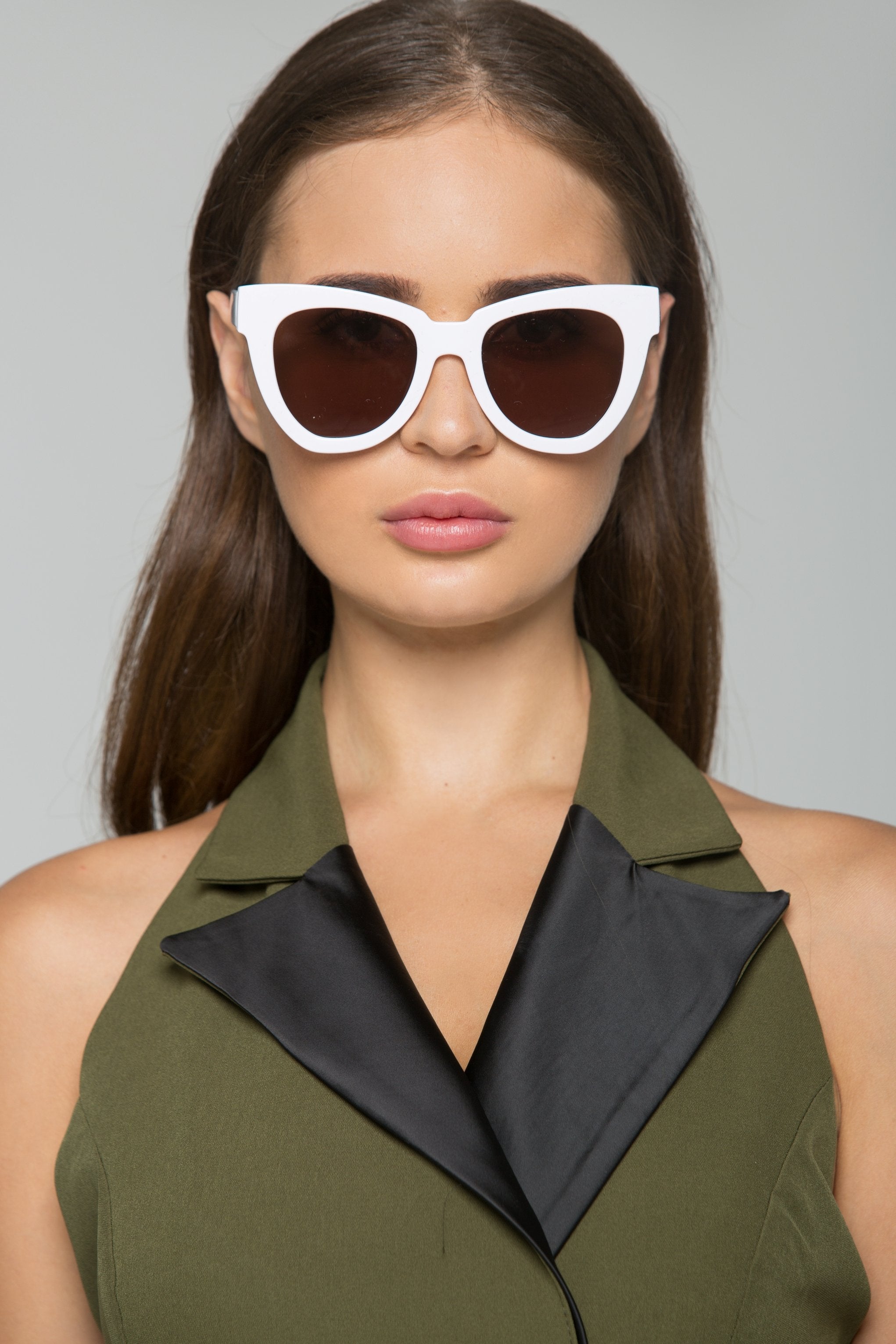 White and Brown Lens Butterfly Sunglasses - ownthelooks-Development