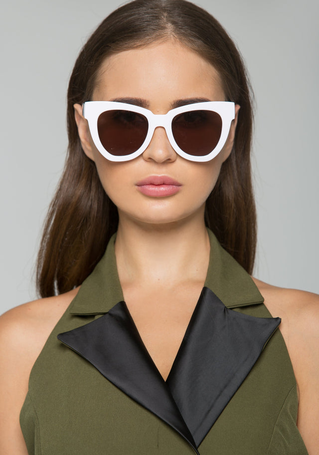 White and Brown Lens Butterfly Sunglasses - ownthelooks-Development
