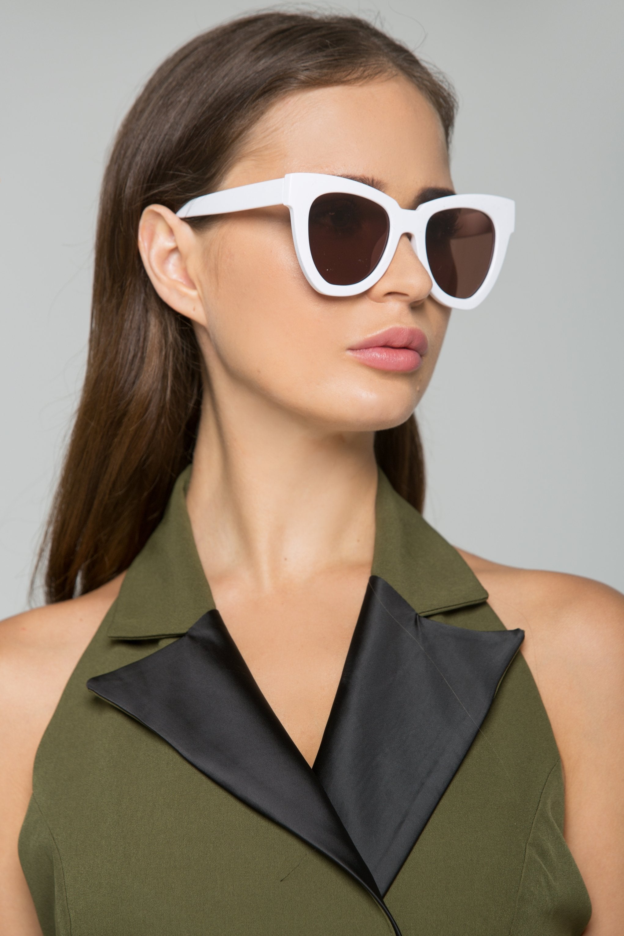 White and Brown Lens Butterfly Sunglasses - ownthelooks-Development