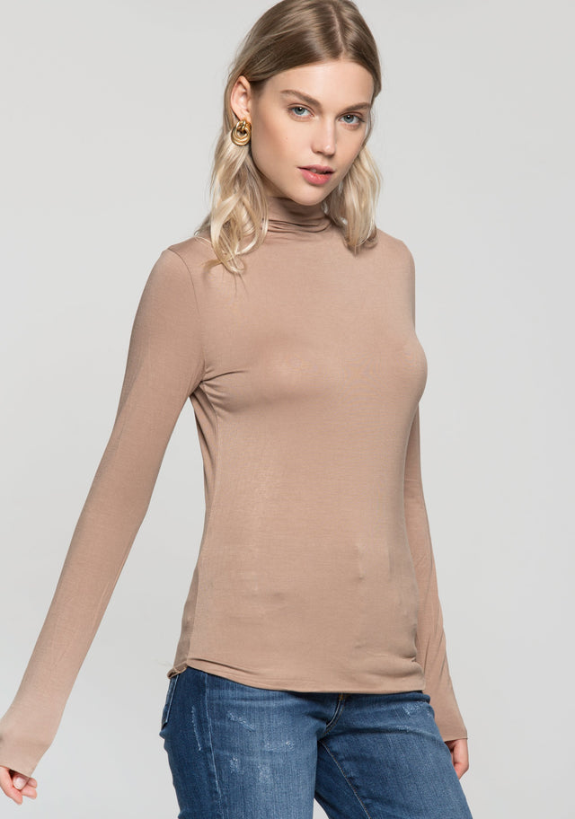 Raw Amber Turtleneck Bodycon Top - ownthelooks-Development