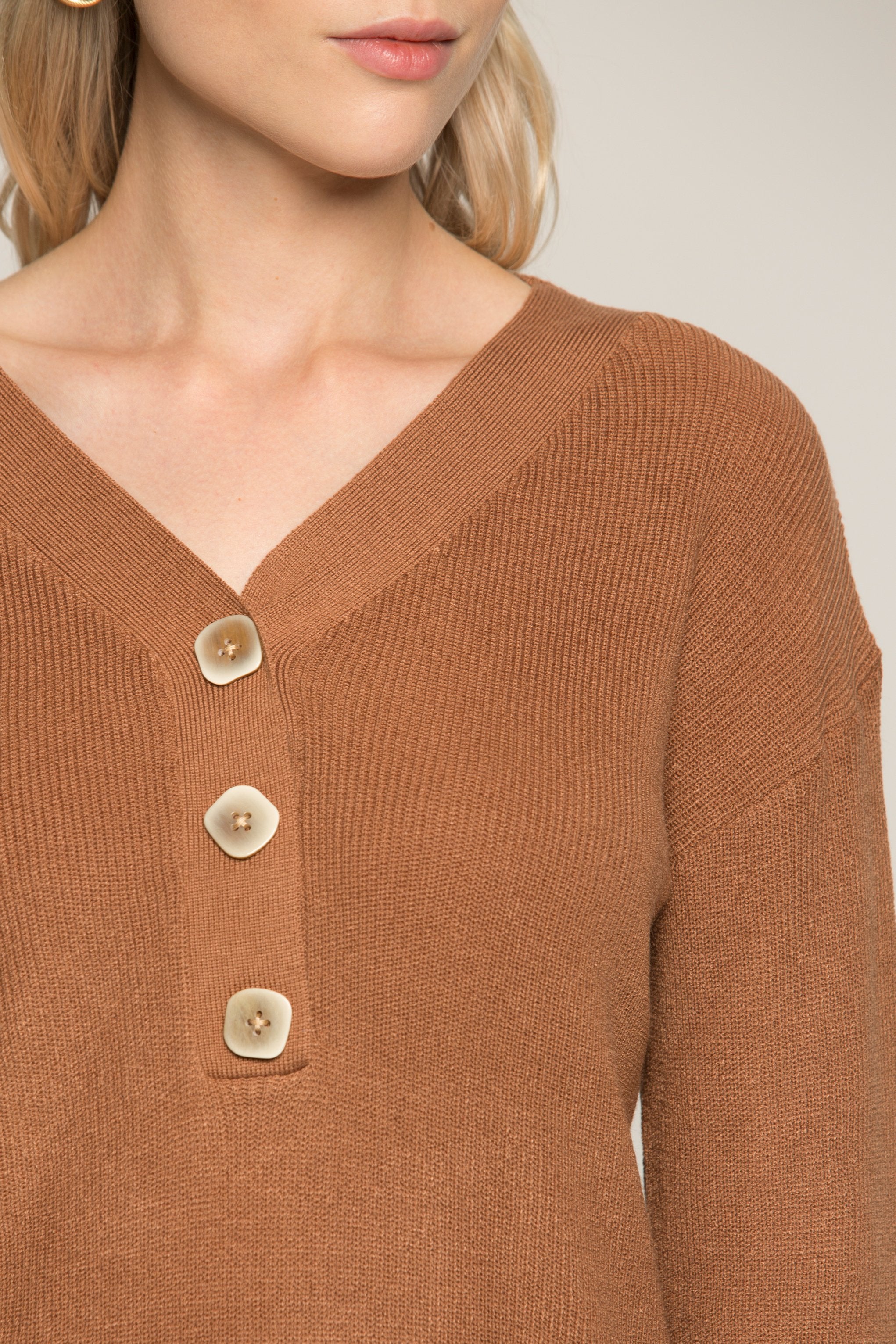 Brown Woollen Full Sleeves Sweater - ownthelooks-Development