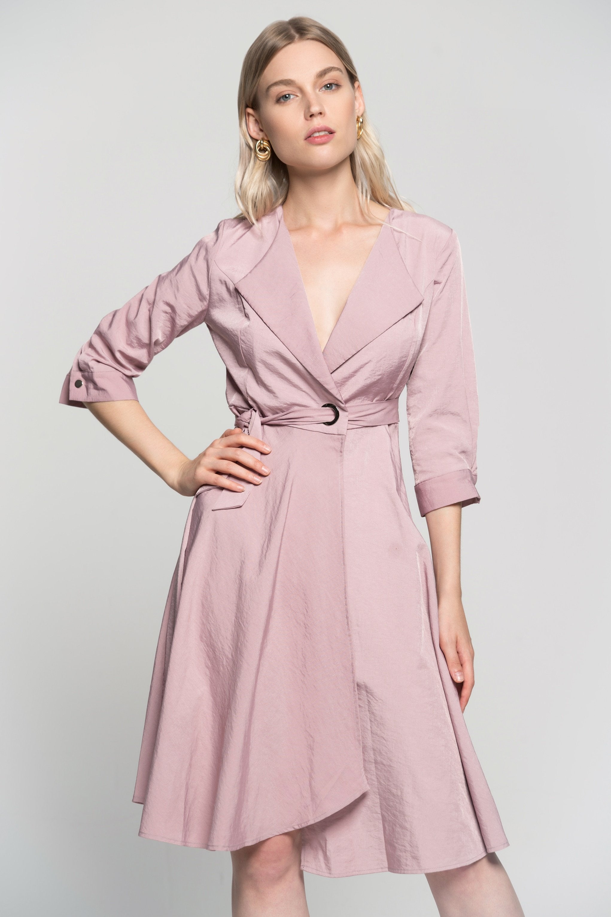 Rouge V-Neck Ruffled Dress - ownthelooks-Development