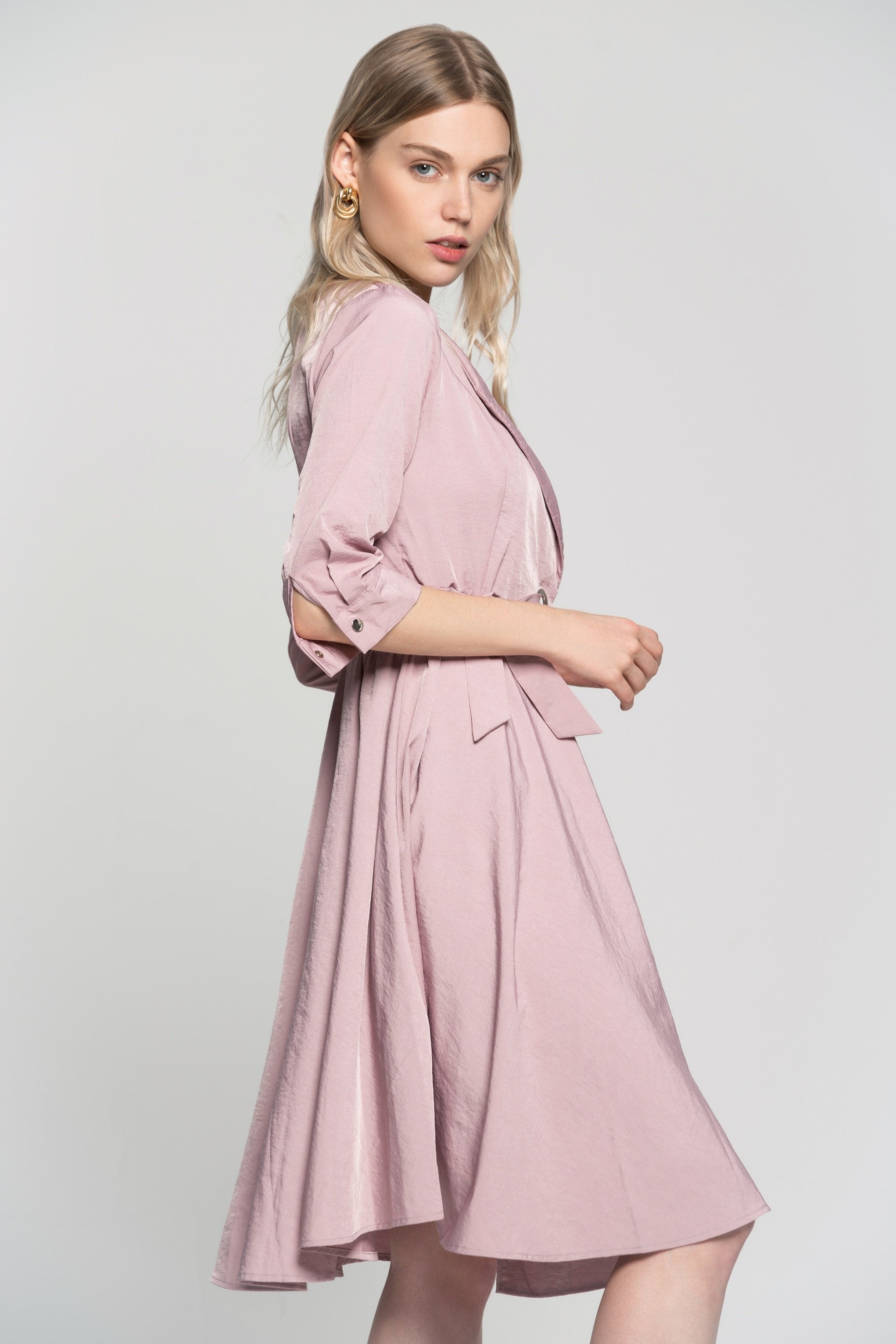 Rouge V-Neck Ruffled Dress - ownthelooks-Development