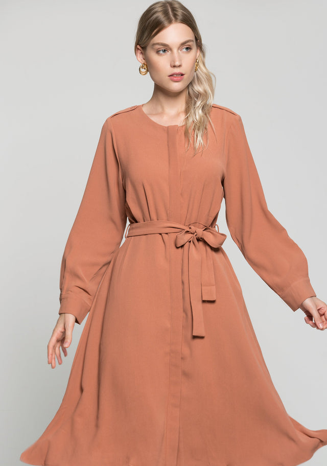 Almond Wrap Around Midi Dress - ownthelooks-Development