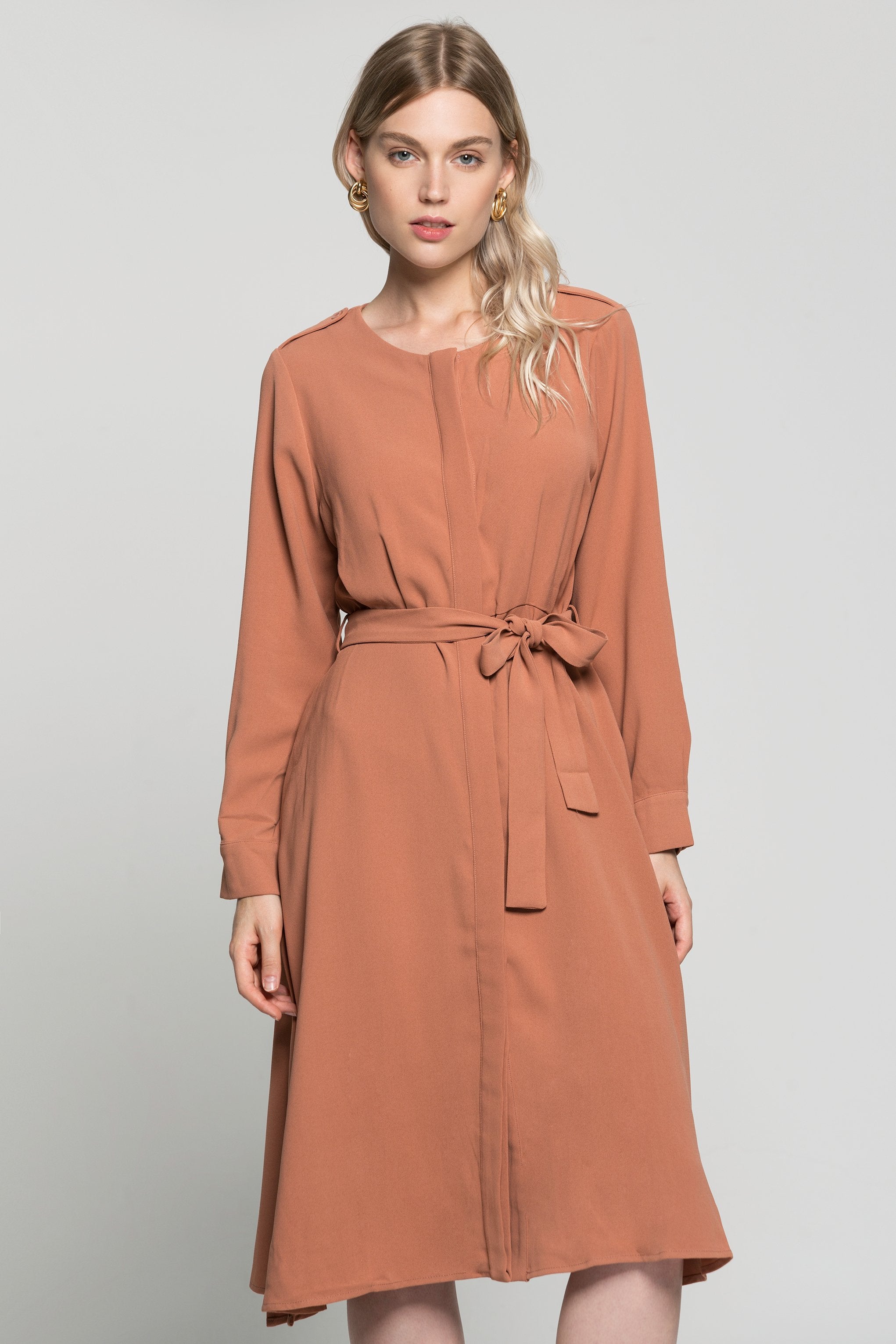 Almond Wrap Around Midi Dress - ownthelooks-Development