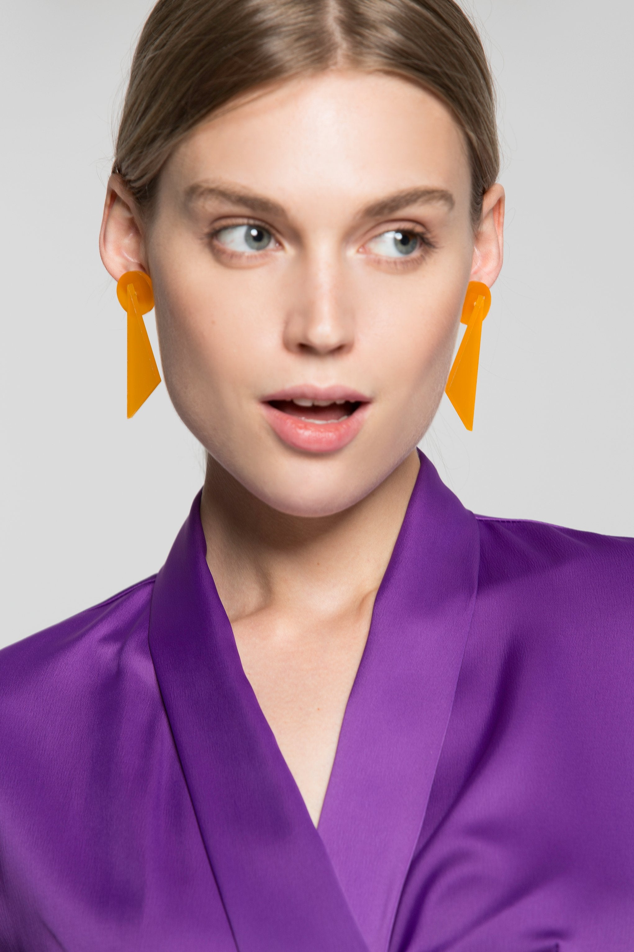 Butterscotch Yellow Plastic Drop Earrings - ownthelooks-Development