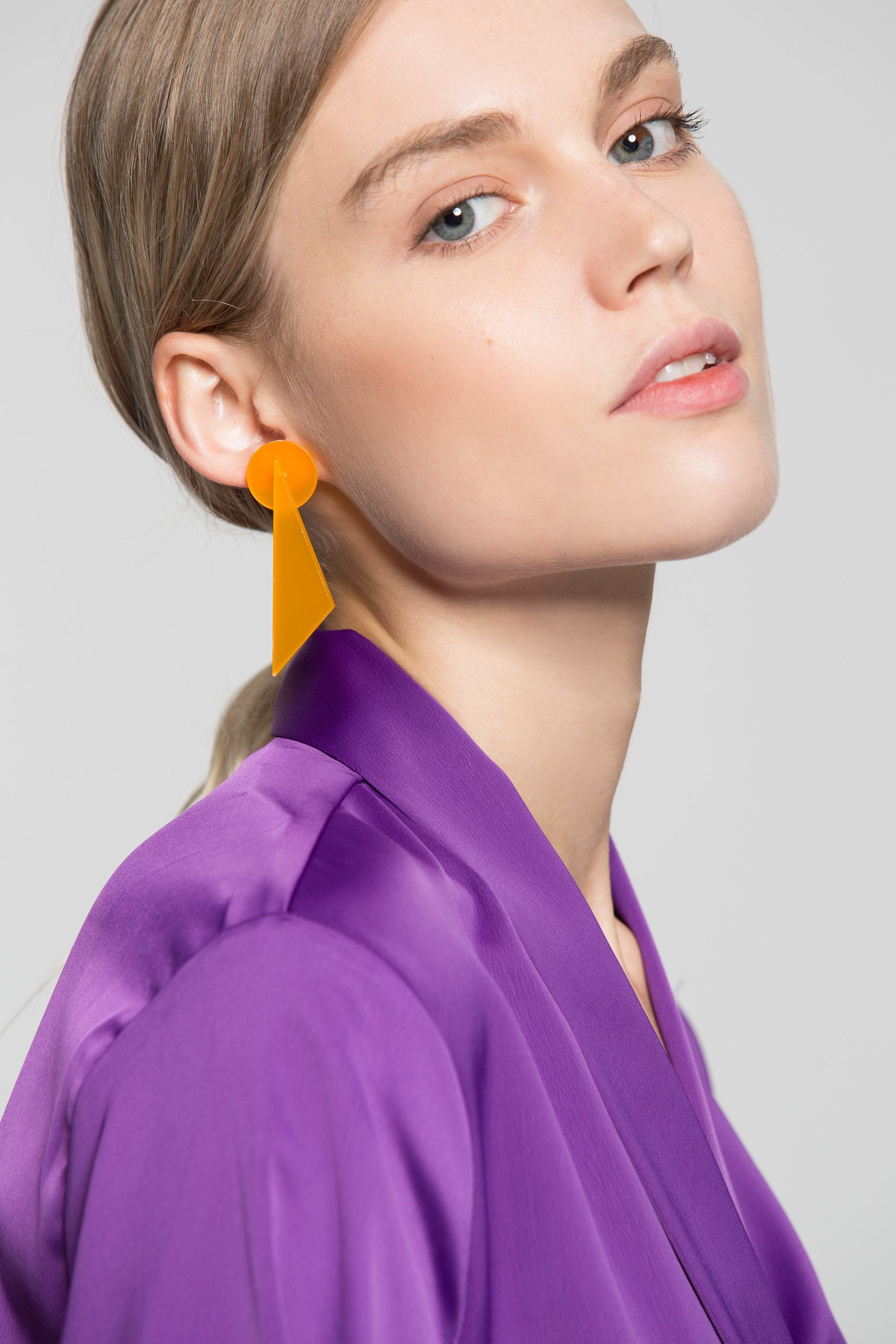 Butterscotch Yellow Plastic Drop Earrings - ownthelooks-Development