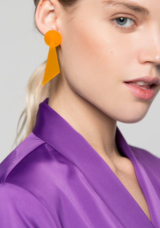 Butterscotch Yellow Plastic Drop Earrings - ownthelooks-Development