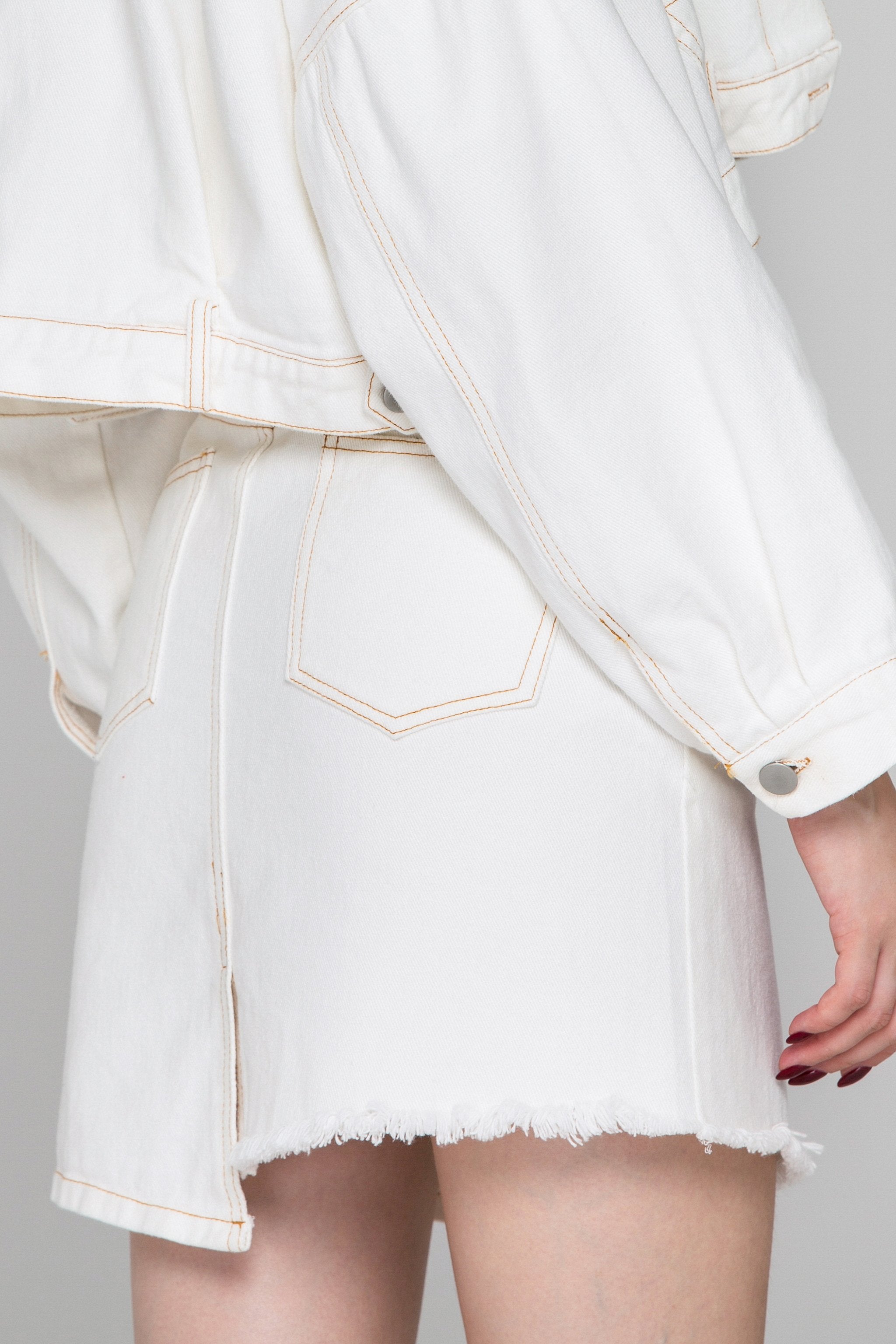 White Denim Skirt - ownthelooks-Development